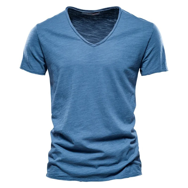 James™ groen eenvoudig ademend v hals t shirt herren