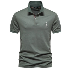 James™ Giraffe geborduurd lichtgekleurd heren polo shirt