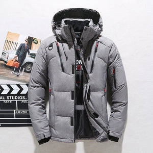 Tommy™ eendendonskraag patchwork winddichte parka winterjas