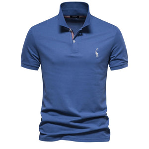 James™ Giraffe geborduurd lichtgekleurd heren polo shirt