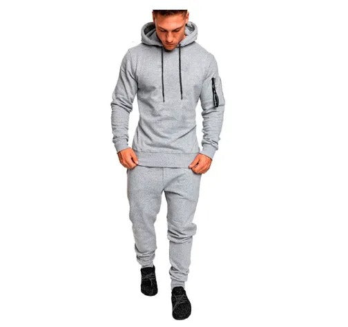 James™ Militaire stijl met rits capuchon fleece broek Heren trainingspak