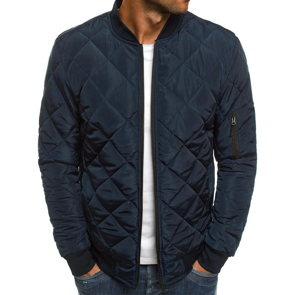 James™  blauw baseball kraag winddicht heren bomberjacket