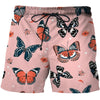 David® comfortabele zwembroek met roze vlinderprint