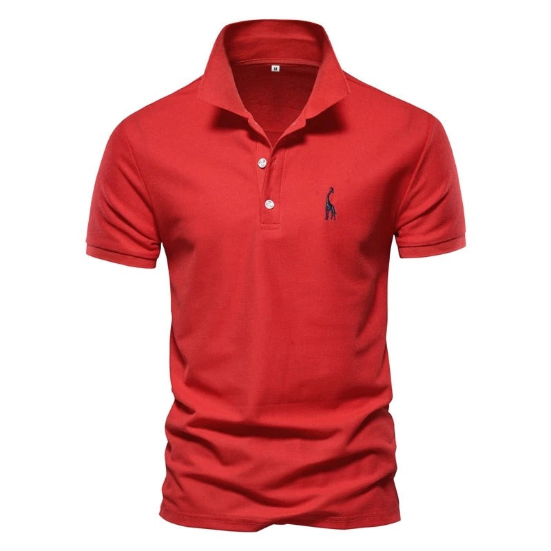 James™ Casual heren polo met geborduurd hert