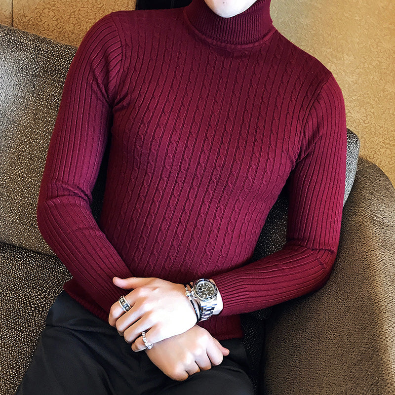 Oliver® Slim Fit warme Gestreepte coltrui in effen kleur