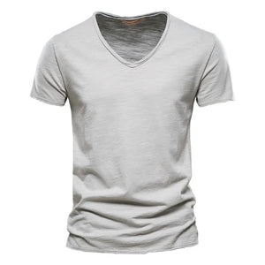 James™ groen eenvoudig ademend v hals t shirt herren