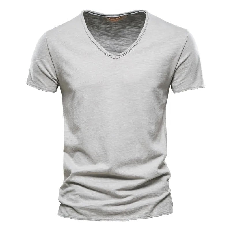 James™ groen eenvoudig ademend v hals t shirt herren