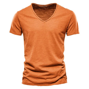 James™ groen eenvoudig ademend v hals t shirt herren