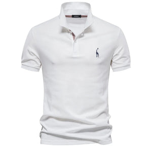 James™ Giraffe geborduurd lichtgekleurd heren polo shirt