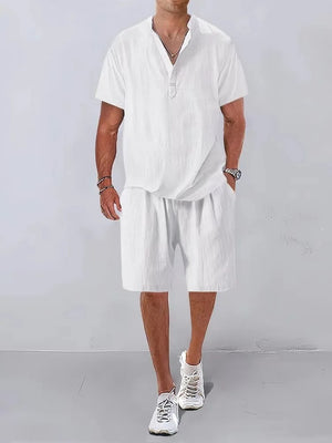 James™ witte turn collar eenvoudige broek heren zomerset