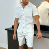 James™ witte eenvoudige korte broek met knopen heren zomerset