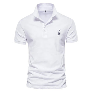 James™ Casual heren polo met geborduurd hert