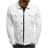 James™ zwart button down solid denim heren overhemd