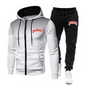 James™ Sport stijl grijze hoodie zwarte broek Heren trainingspak