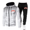 Afbeelding laden in Galerijviewer, James™ Sport stijl grijze hoodie zwarte broek Heren trainingspak