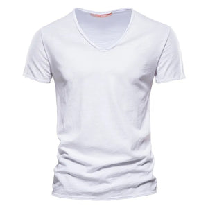 James™ groen eenvoudig ademend v hals t shirt herren