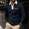 James™ contrasterende ritskraag Polo lange mouwen