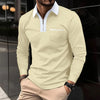 James™ contrasterende ritskraag Polo lange mouwen