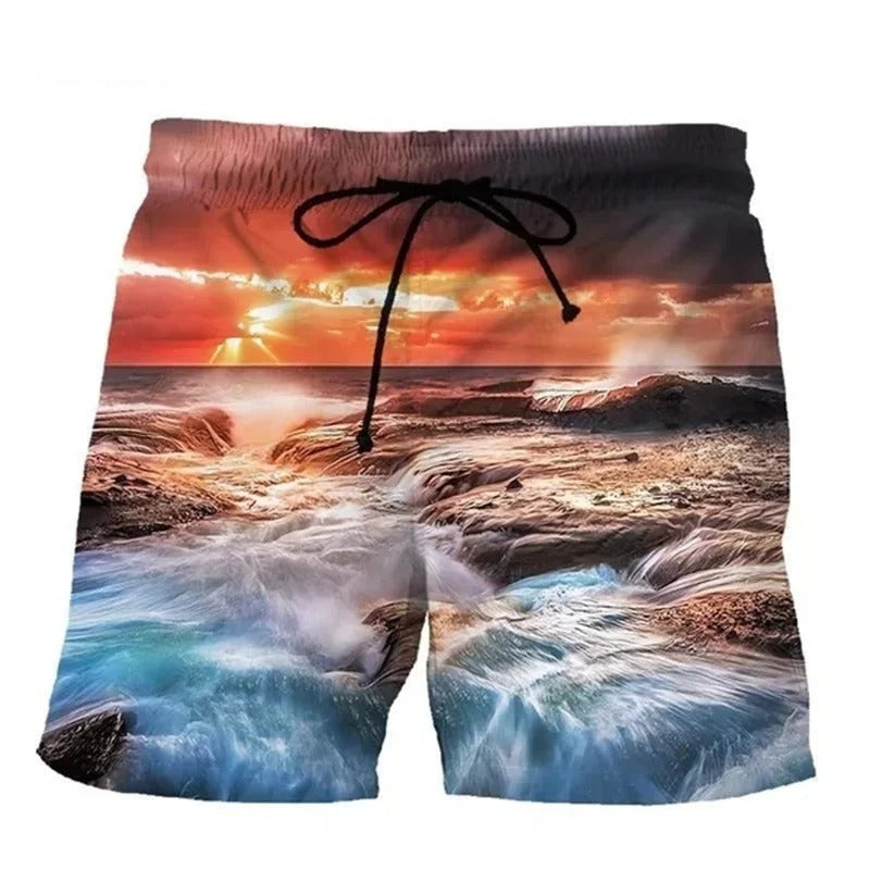 David® Comfortabele zwembroek met grafische print zonsondergang