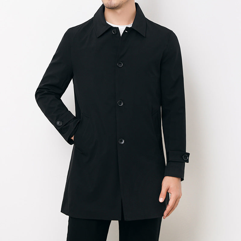 Oliver® Heren lange jas| revers met gedraaide kraagl