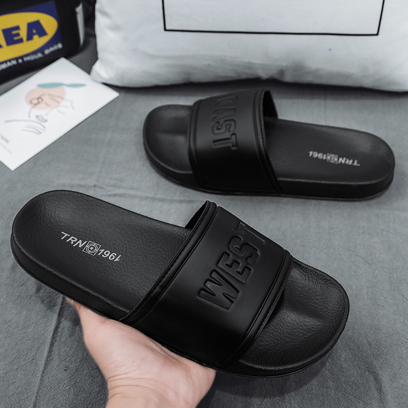 James™ natuurvriendelijke rubber zwarte heren badslippers