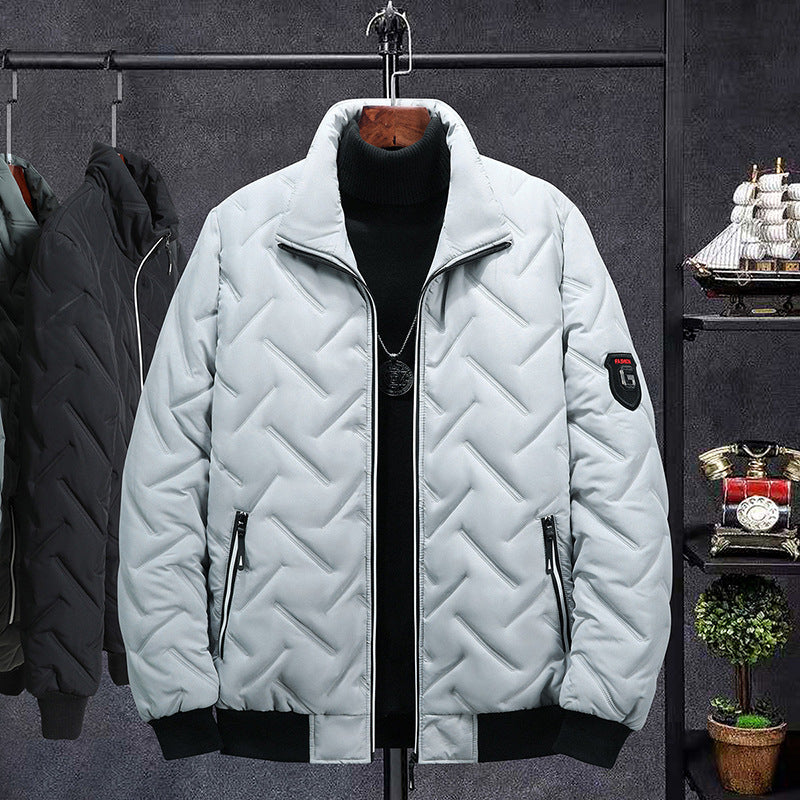 Oliver® katoenen staande kraag groene heren puffer Jas