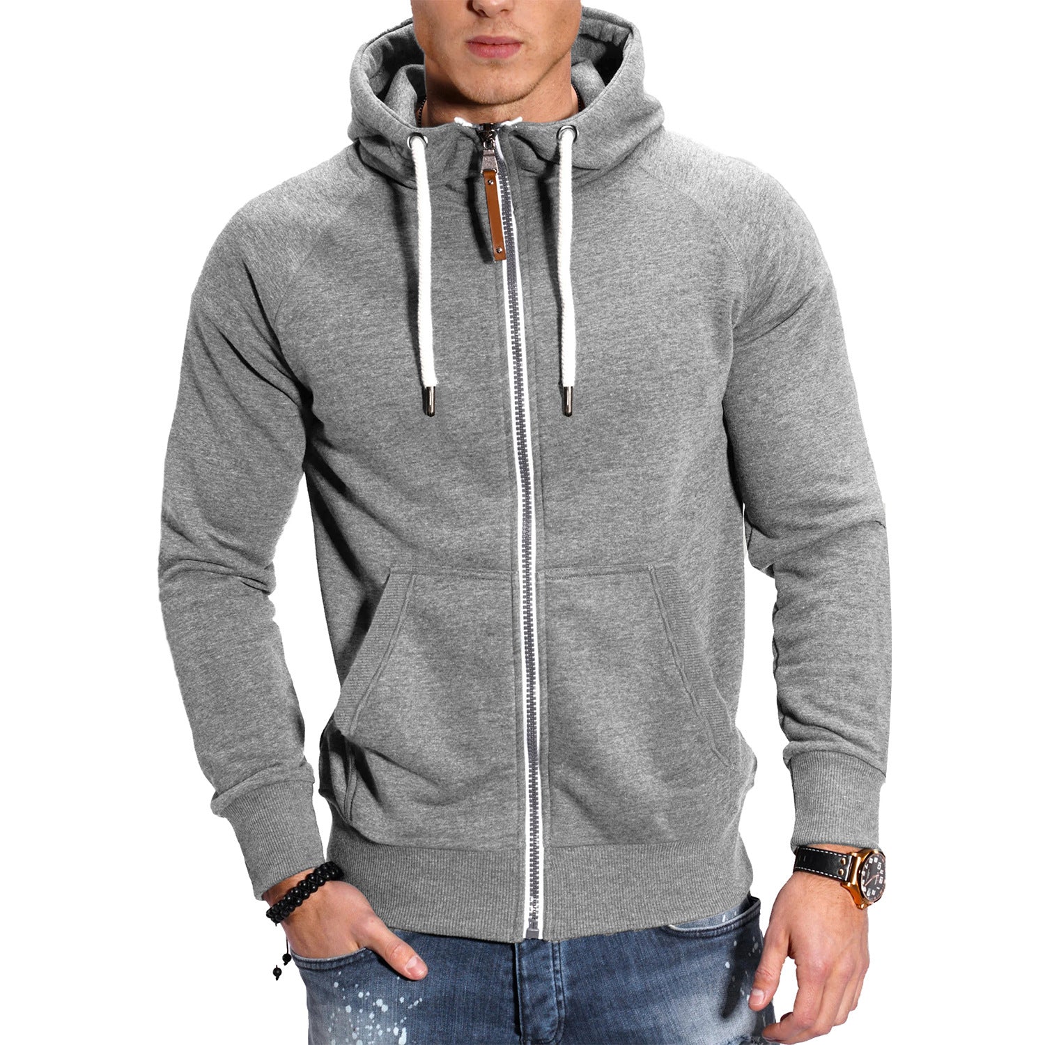 Oliver® sport stijl wollen met rits heren hoodie