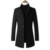 Oliver® Heren lange jas| wollen winddicht buttun fleece