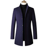 Oliver® Heren lange jas| wollen winddicht buttun fleece