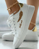 ByElla® Prachtige Geborduurde Blad Sneakers