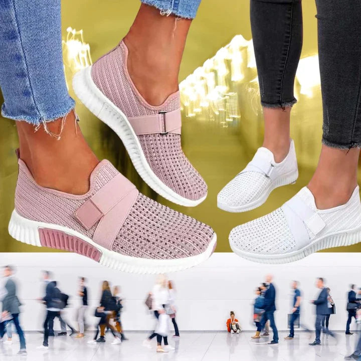 HiSneakers® Dames Sneakers met Klittenband | Verbeter je Loophouding!